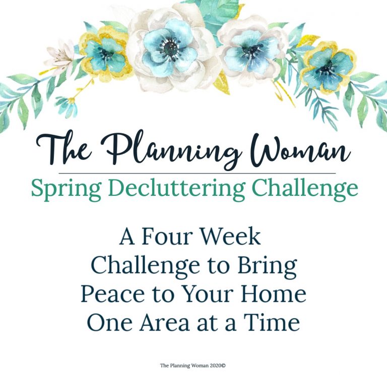 Welcome to The Planning Woman's Spring Decluttering Challenge-Join us for four weeks of decluttering and see how even just 15 minutes a day can produce big results.