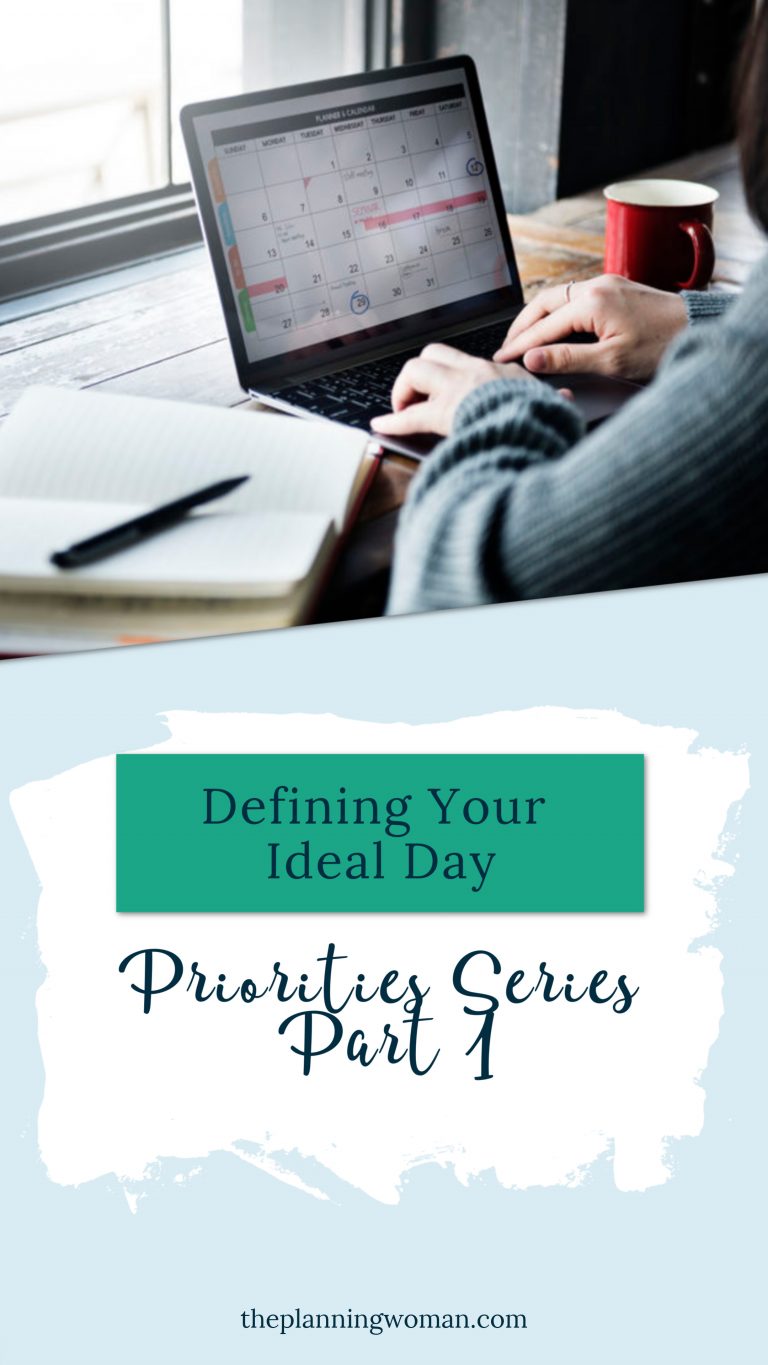FREE Printable-Priorities Series Part 1-Defining Your Ideal Day-Do you struggle knowing what your priorities are? Download this FREE workbook to help you walk through the steps for defining your priorities.