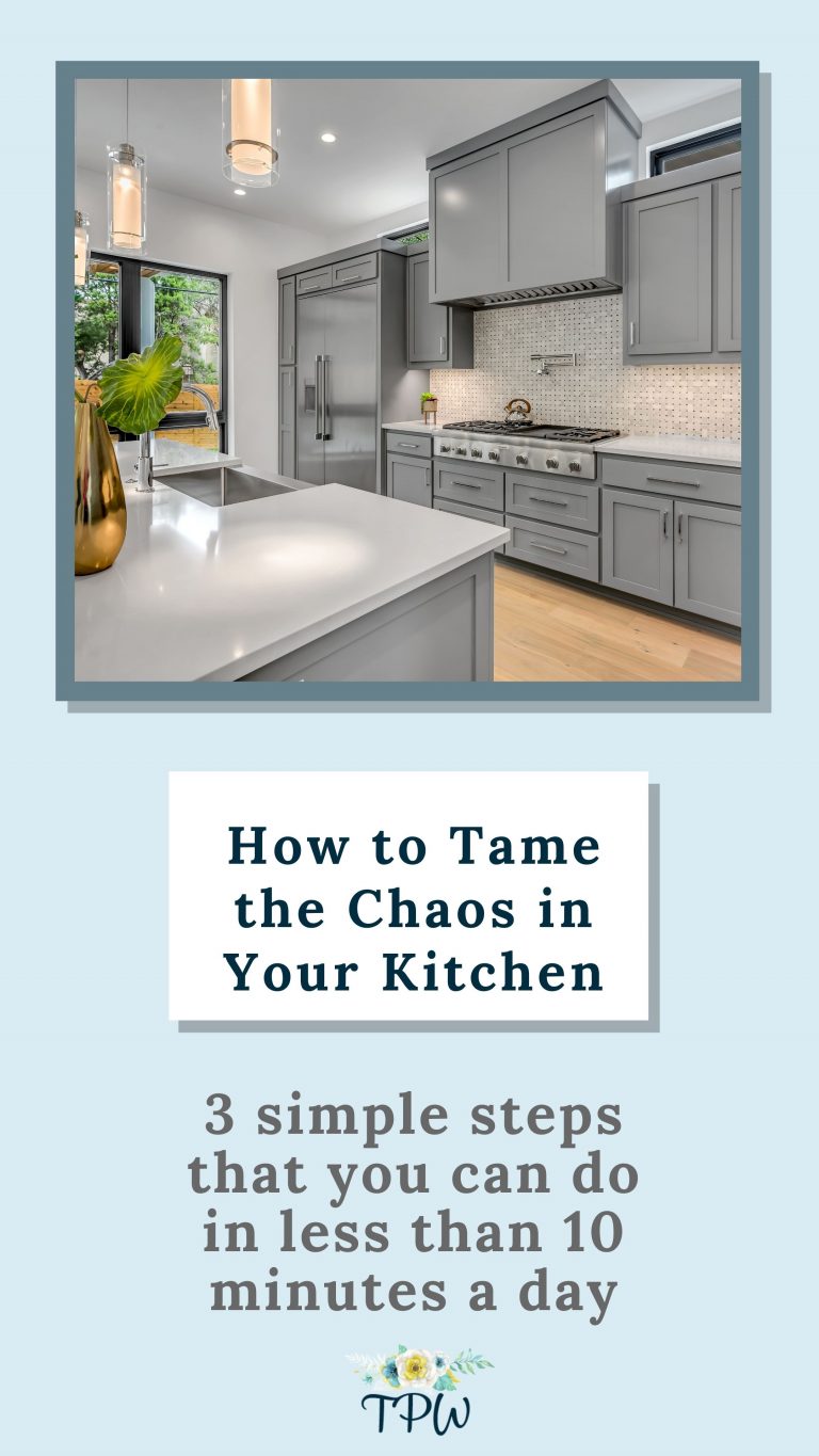 Is your kitchen a disaster area that you try to avoid at all costs? Because it is one of the most used rooms in our home, the kitchen often becomes a dumping ground that can keep us from wanting to spend time there. Try these simple steps to tame the chaos in your kitchen.